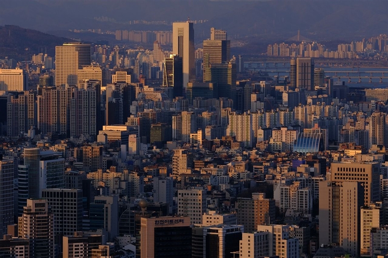 Apus de soare in Seoul, Coreea de Sud