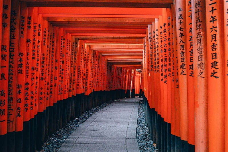 Portile templului shintoist Fushimi Inari Taisha, Kyoto