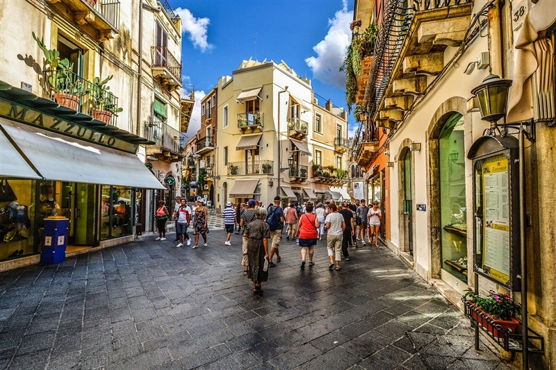 Strada din Taormina, Sicilia