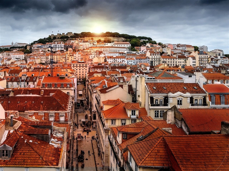 Apus de soare in Lisabona, Portugalia